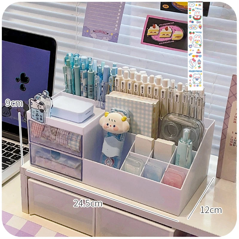 Kawaii Schreibtisch Organizer mit 9 Fächern – Stifte & Schreibwaren Aufbewahrung