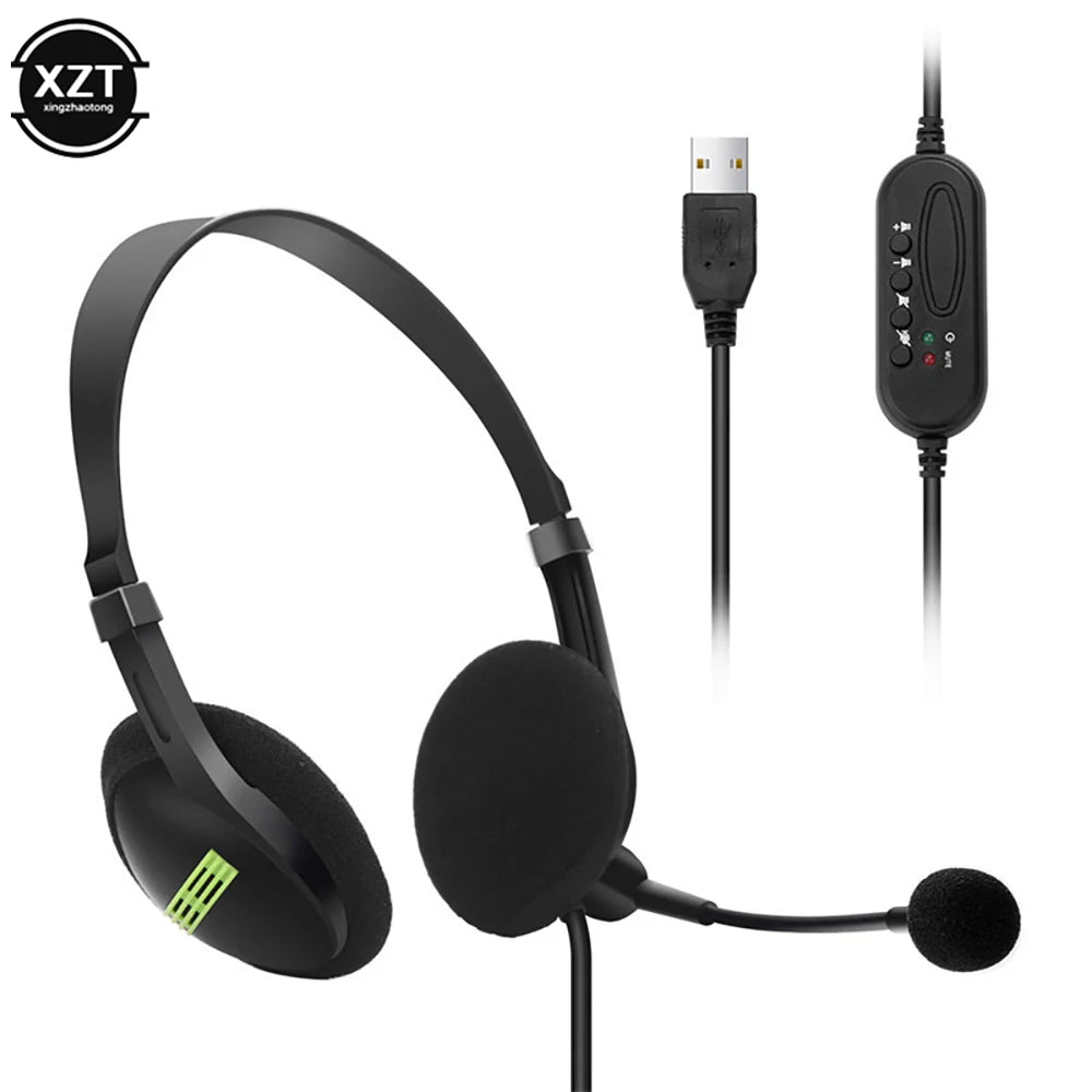 Kabelgebundene 3,5 mm Headset Kopfhörer mit Mikrofon und Noise Cancelling