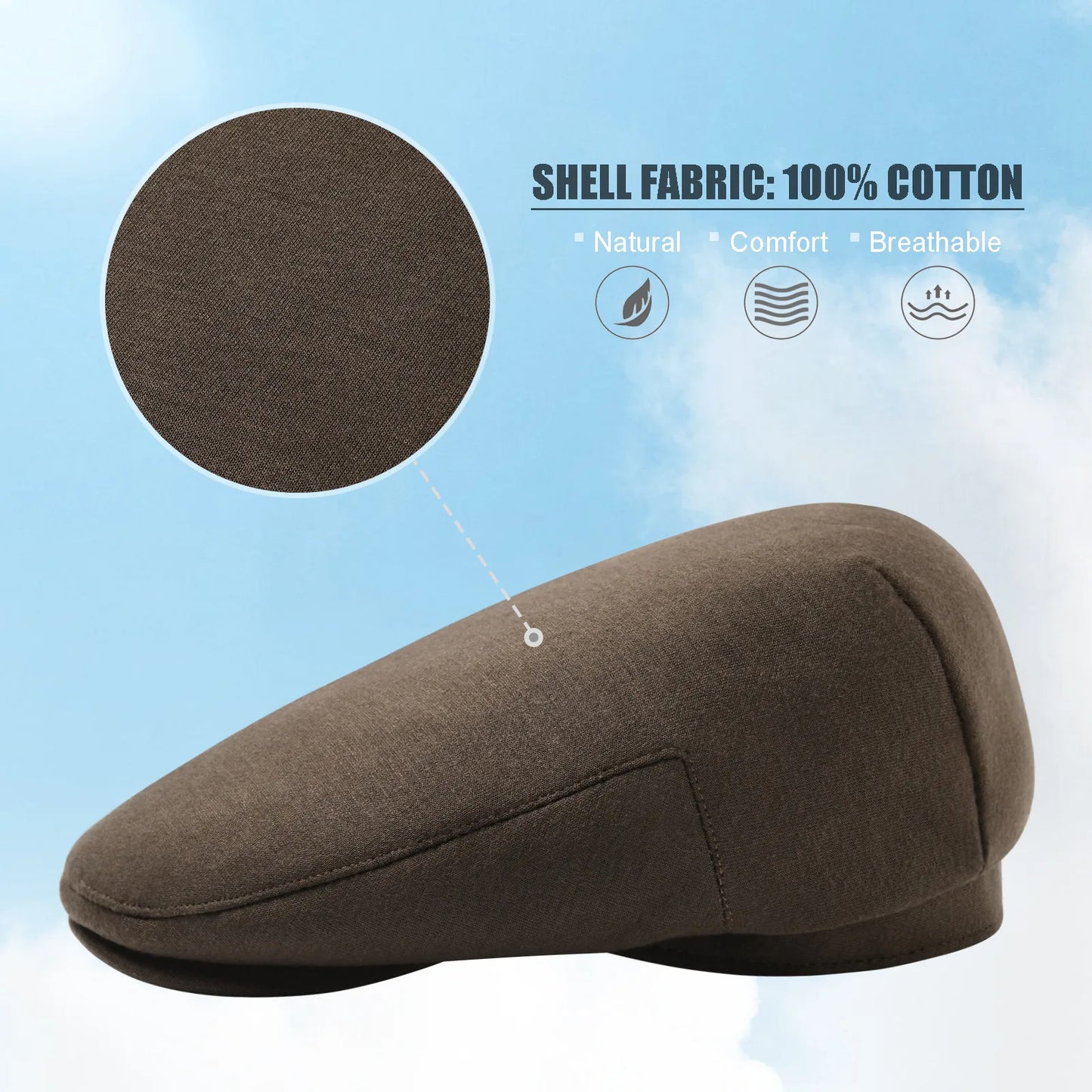 Herren Baumwoll Flatcap Klassisch Ivy Stil Lässig Für Frühling Herbst