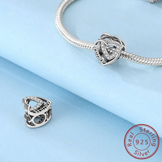 925er Sterlingsilber Charms mit Zirkon – Familie, Hund - Sternenhimmel Set