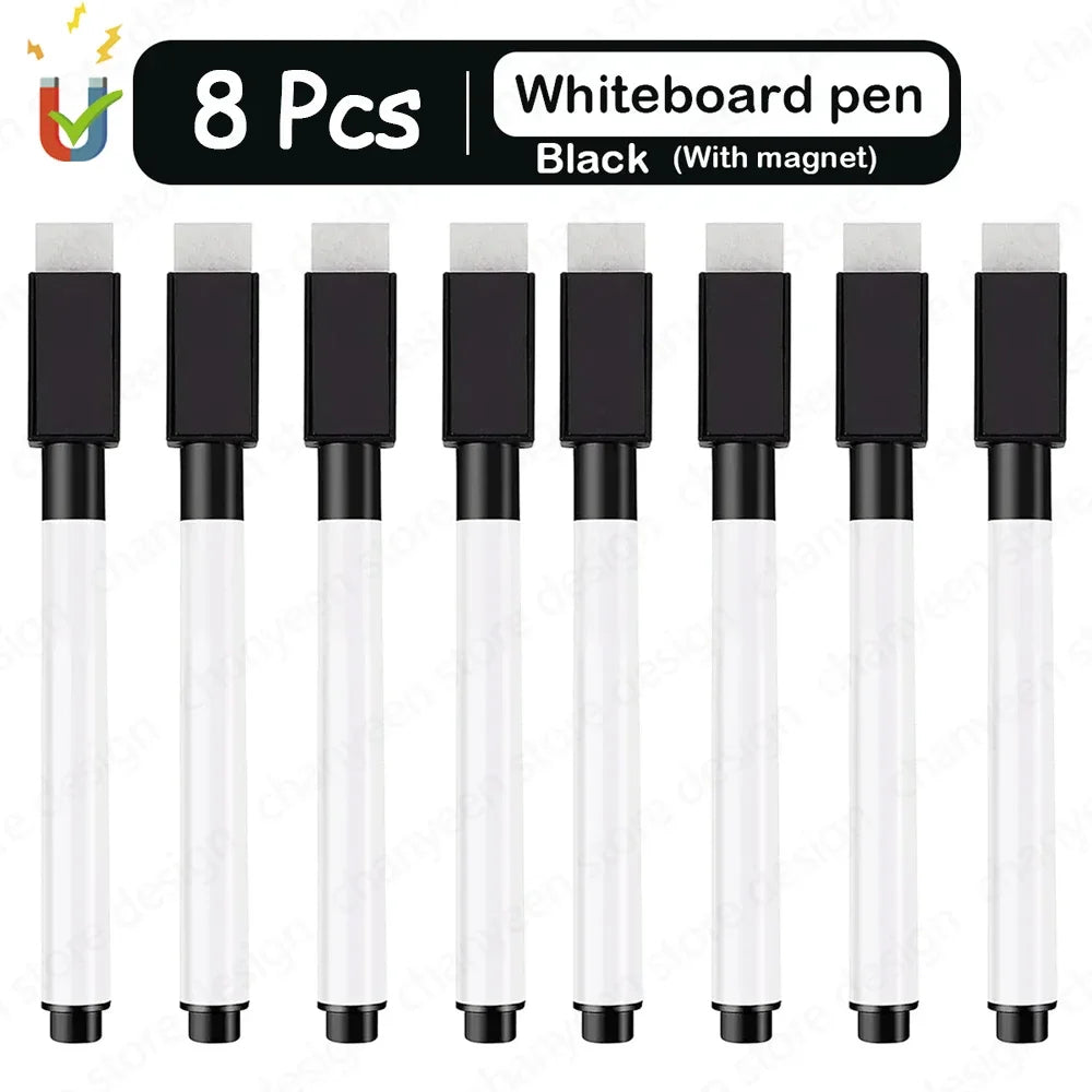 Magnetische Whiteboard-Stifte 4/8er Set – Löschbar, farbig - platzsparend