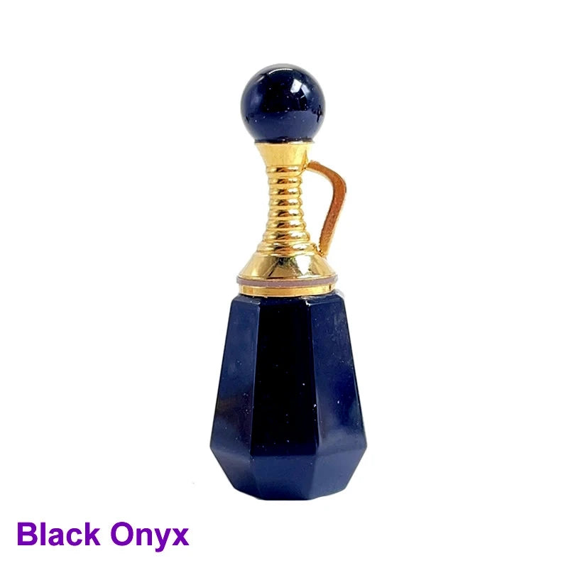 Unregelmäßige Naturstein Parfümflasche Anhänger – Amethyst Tigerauge Öl Diffusor