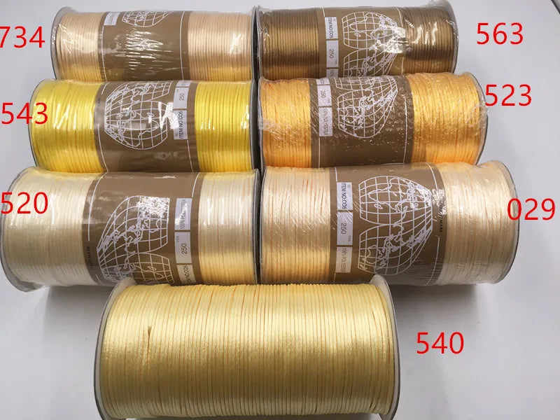 2mm Satinband geflochten Seide Makramee Seil für DIY Armbänder