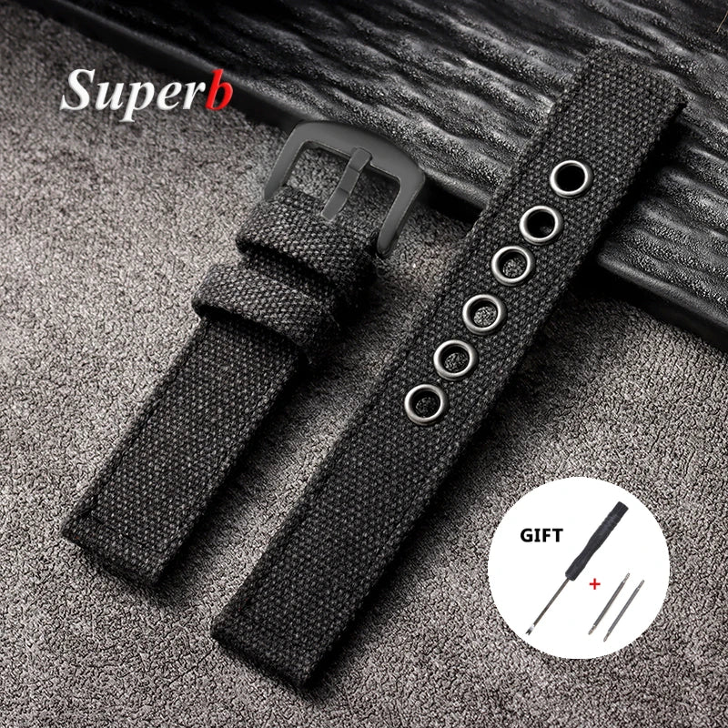 Nylon Uhrenarmband 20 22 24mm Sport Militär Stil – für Smartwatch u. Uhr