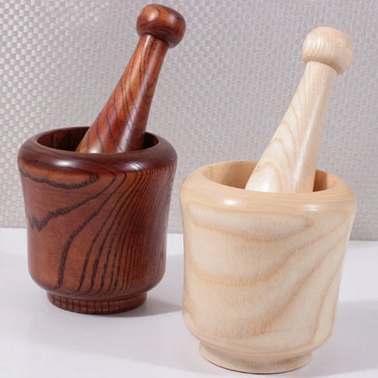 Mörser- und Stößel-Set aus Naturholz – umweltfreundlich - vielseitig