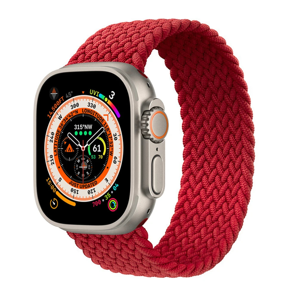 Geflochtenes Solo Loop Ersatzarmband für Smartwatch 38-49mm Unisex