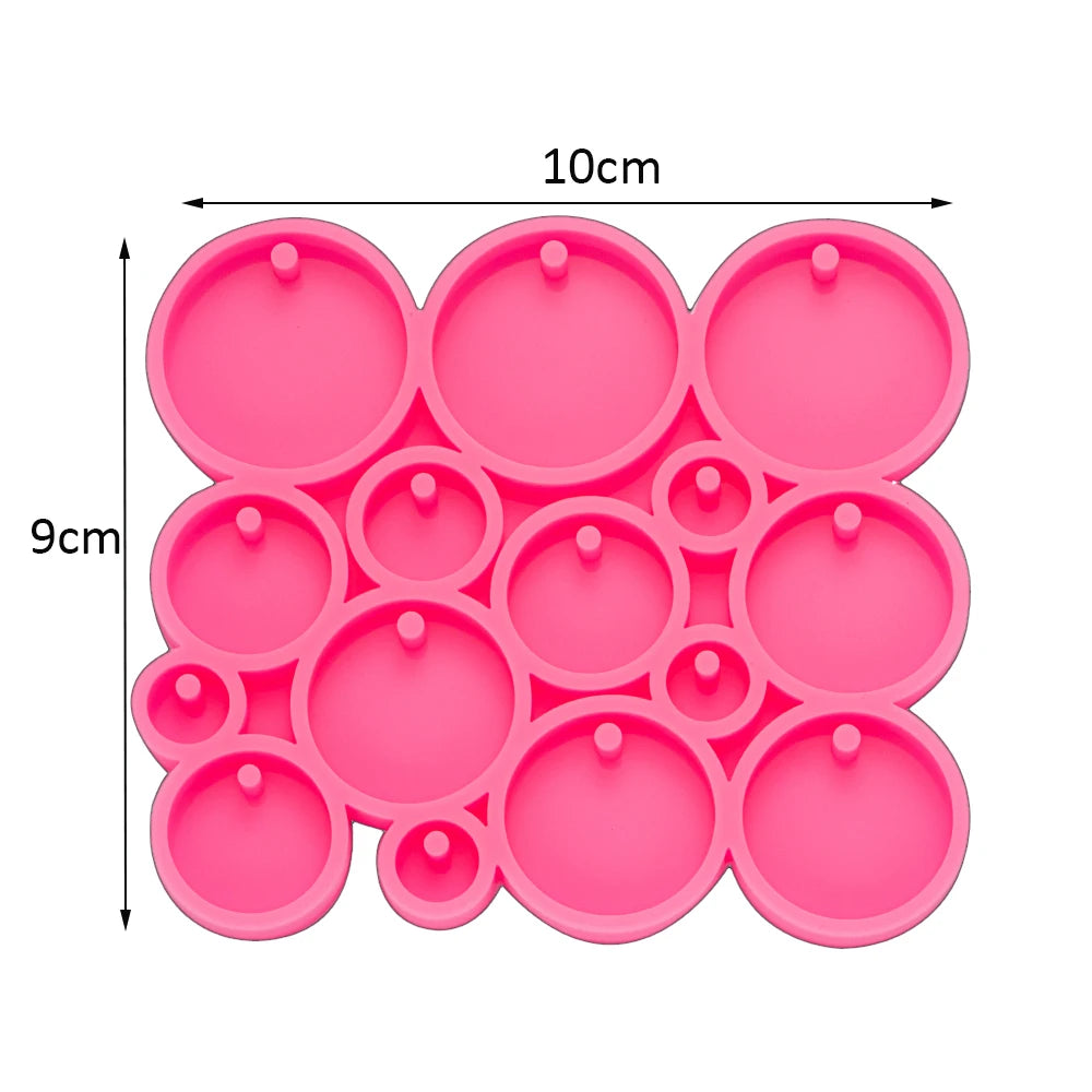 8 bis 12 DIY Silikonformen runde ovale Harz Anhänger für Schmuckherstellung