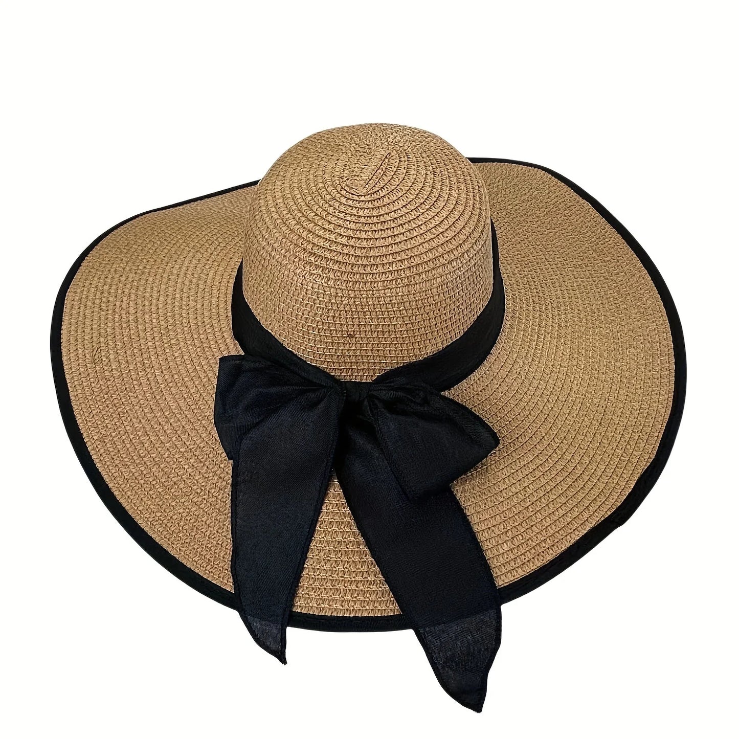 Faltbarer Damen Strohhut mit großer Krempe – Leichter, stilvoller Sonnenschutz