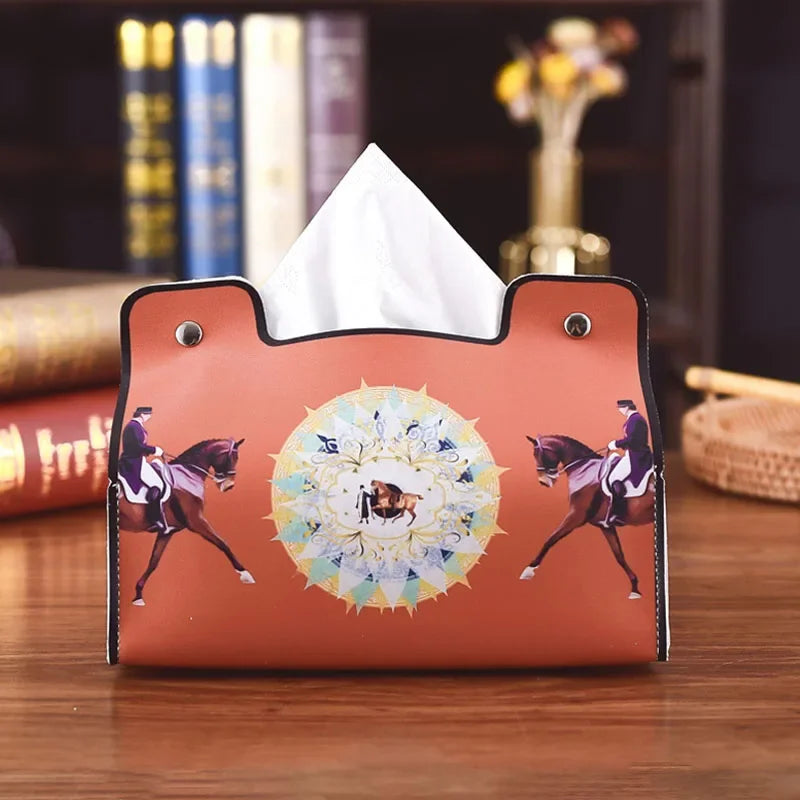 Leder Tissue Box Retro Stil Wasserdicht für Auto Wohnzimmer Bad