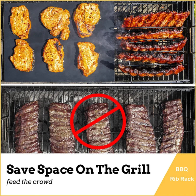 Antihaft BBQ Rippenständer – robust, hitzebeständig - leicht zu reinigen