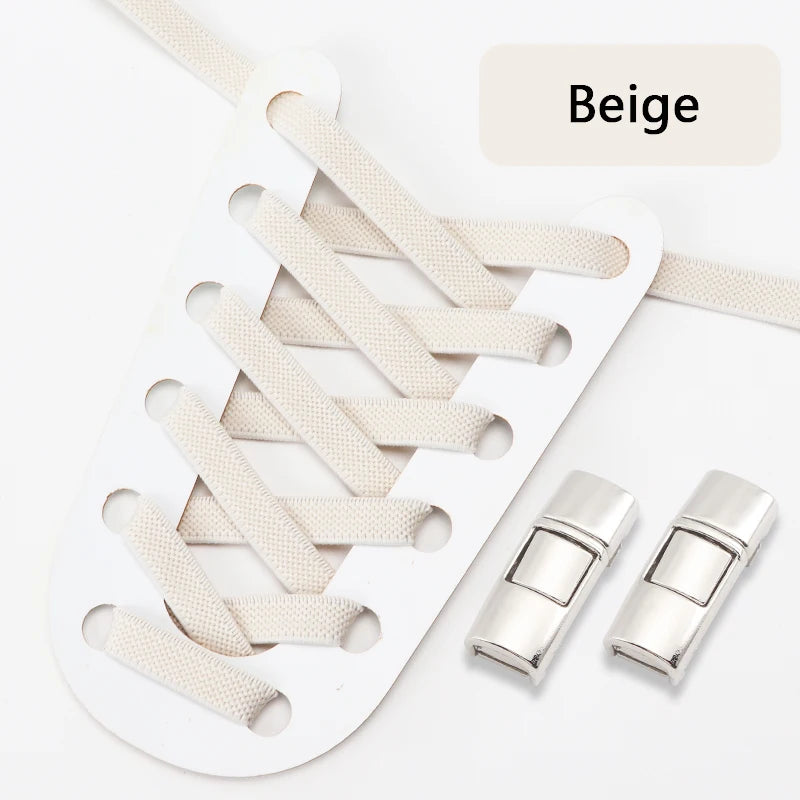 Schnell & bequem: Elastische 8mm Press Lock Sneakerschnürsenkel ohne Binden