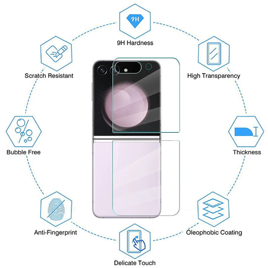 Dünner klarer Front-Displayschutz aus gehärtetem Glas für Galaxy Z Flip 7