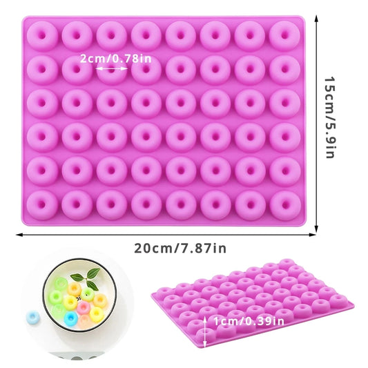 Vielseitige Silikon Backform für Mini Donuts, Gummibärchen und Schokolade