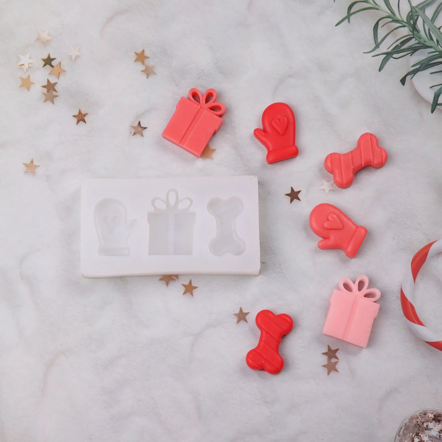 Weihnachts-Silikonform für DIY-Kerzen und Schokoladenkuchen wiederverwendbar
