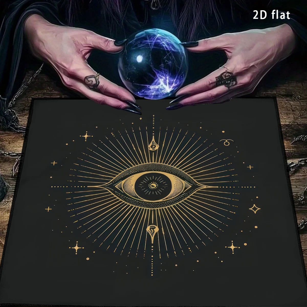 Multifunktionale Tarot Tischdecke mit Allsehendem Auge Muster für Wahrsagerei und Dekor