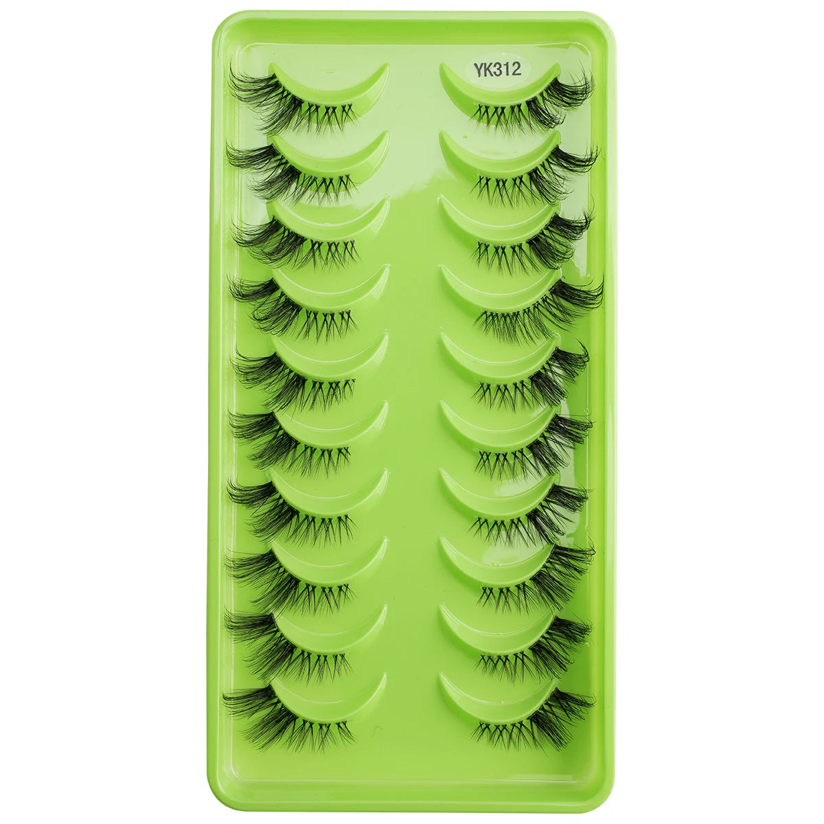 Natürliche, dramatische Katzenaugen-Wimpern – 3 oder 10 Paar halbe Wimpern schwarz