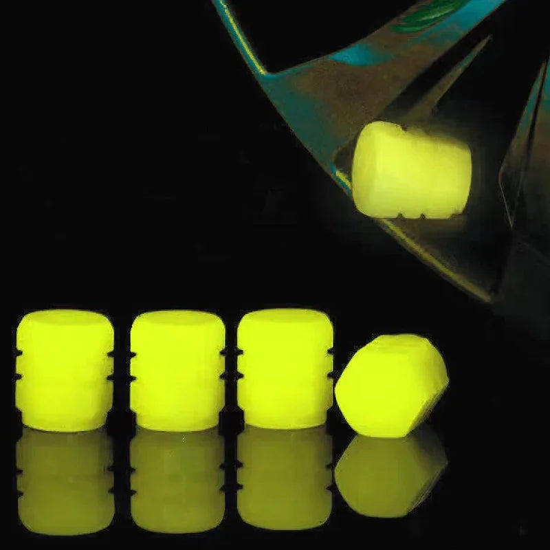 Fluoreszierende Ventilkappen Universal für Auto, Motorrad - Fahrrad Reifen