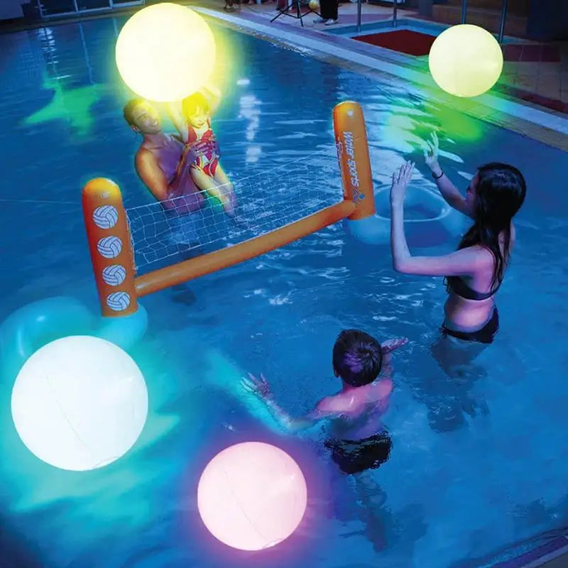 Bunter LED-Strandball mit 16 Farben - Fernbedienung – Wasserdicht, 40 cm groß