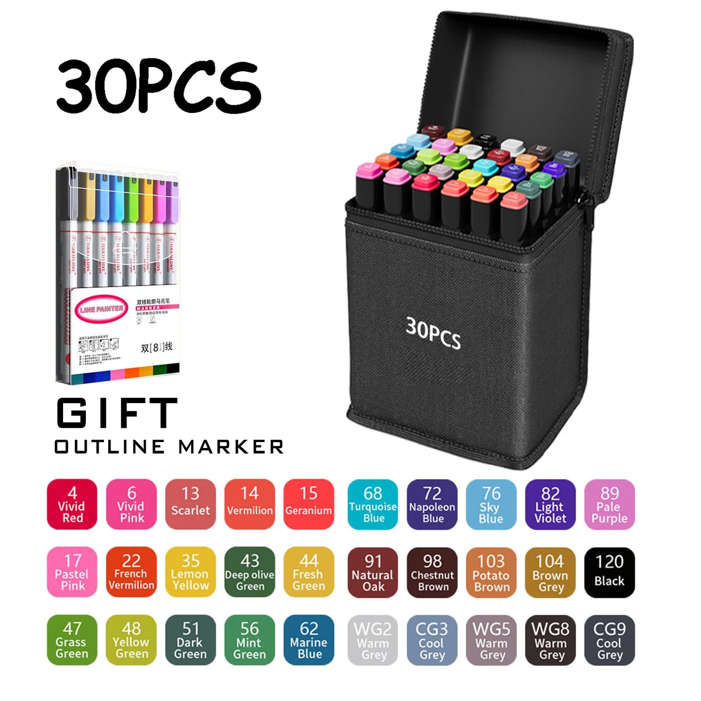 Doppelspitze Permanent Art Marker Set – 120 Farben für Zeichenkunst