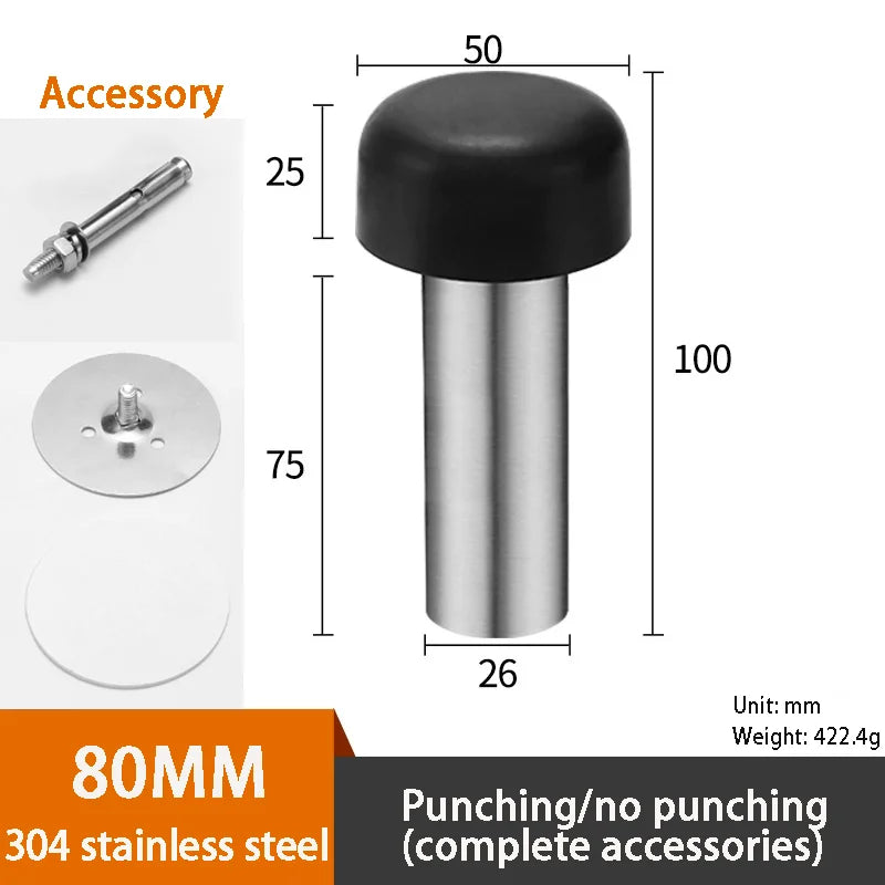 Türstopper aus Edelstahl 304 mit Gummi Bodenwandmontage verdickt