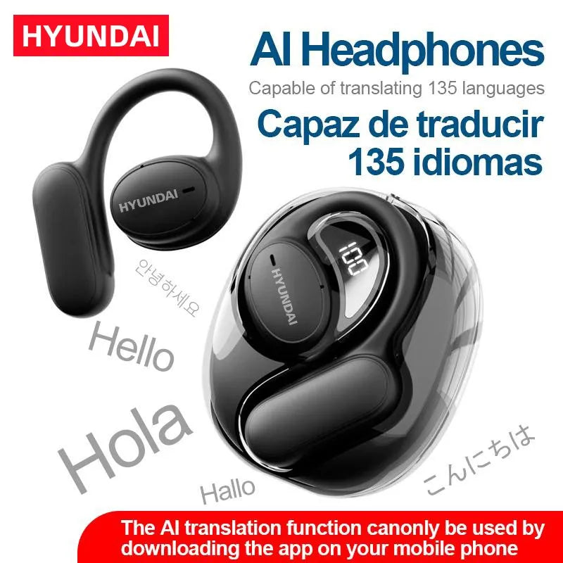 KI-Übersetzungs-Bluetooth-Ohrhörer mit Echtzeitfunktion, 144 Sprachen & 4 Std. Akku