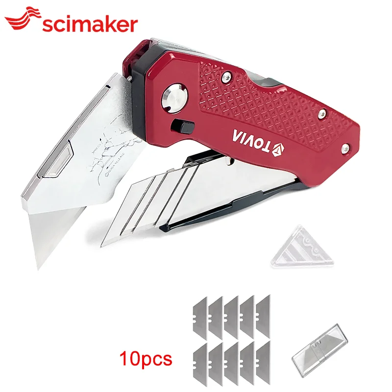 Vielseitiges Klappmesser mit scharfen Wechselklingen - ergonomischem Griff