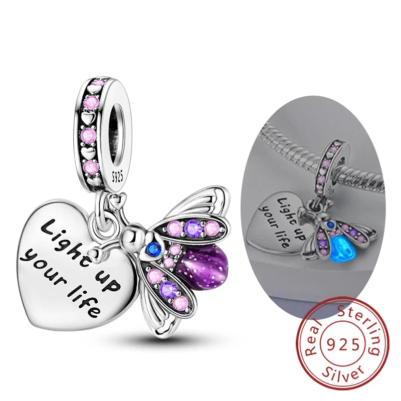 Funkelnder Schmetterlings-Charm aus 925 Sterlingsilber mit Zirkon – Elegant - Leicht