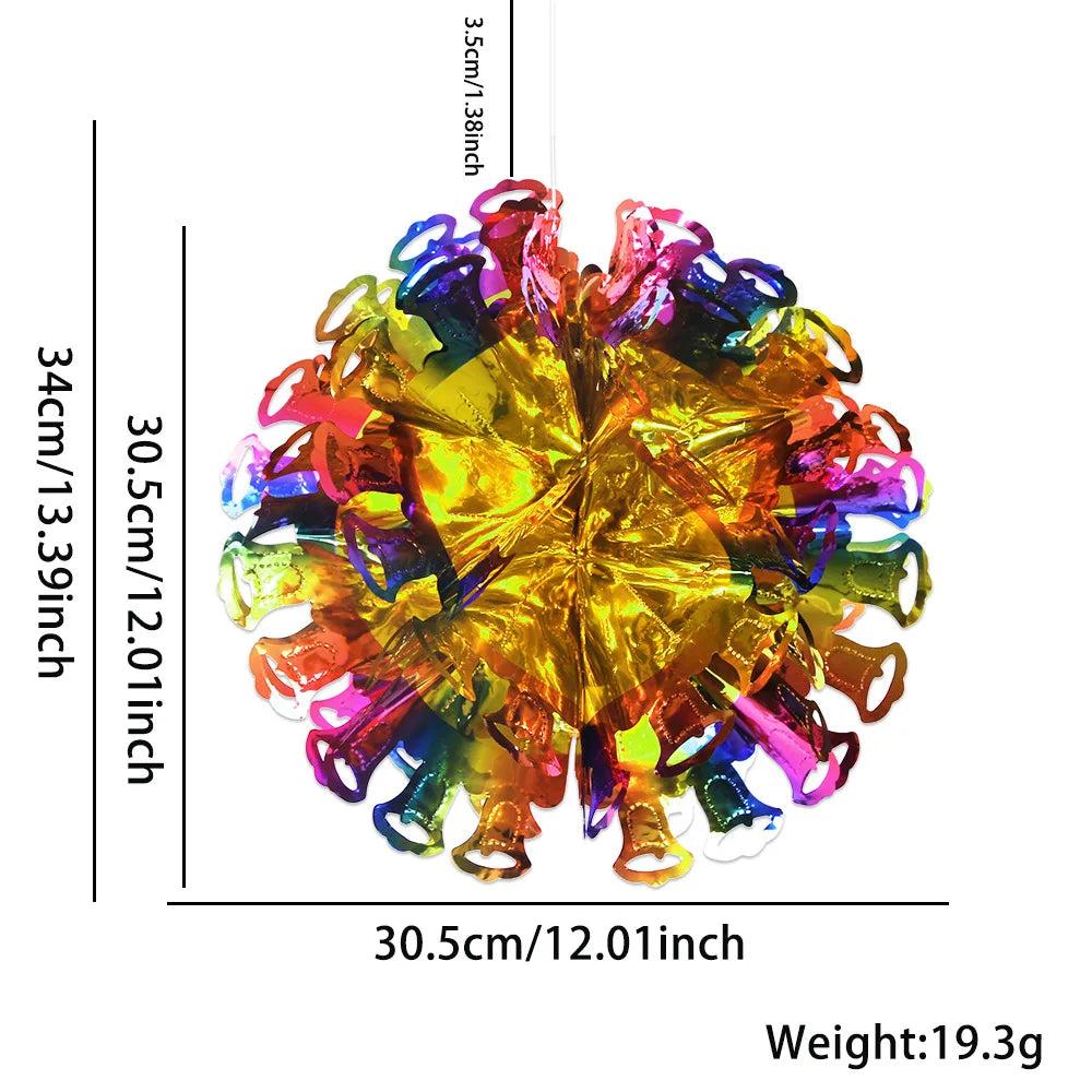 Bunte Waben Kugel Anhänger mit Liebesstern für festliche Dekoration