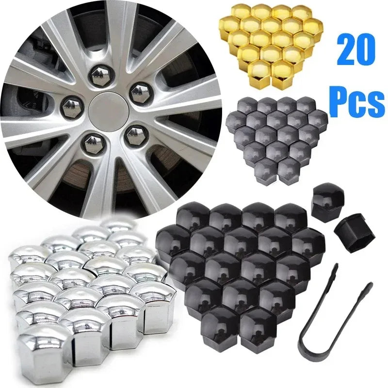 20er Set Radmutter Kappen Staubdicht 17mm 19mm 21mm Felgen Abdeckung