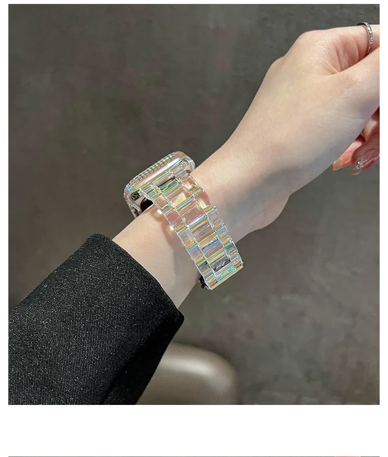 Transparentes Acryl-Uhrenarmband mit Faltschließe für Smartwatches