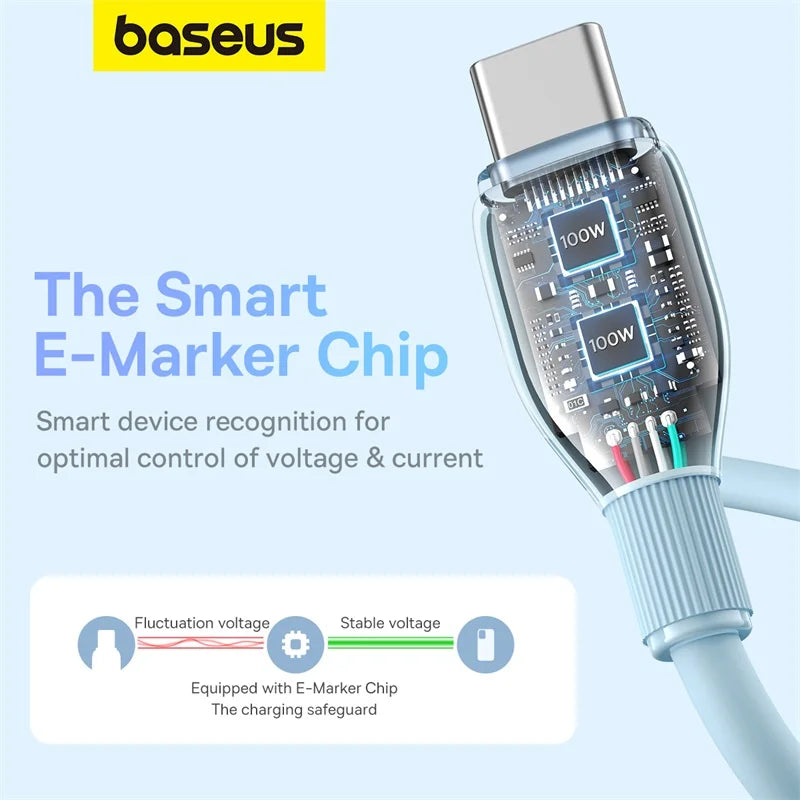100W USB-C Schnellladekabel Datenkabel für Handy Laptop Tablet Konsole TPE