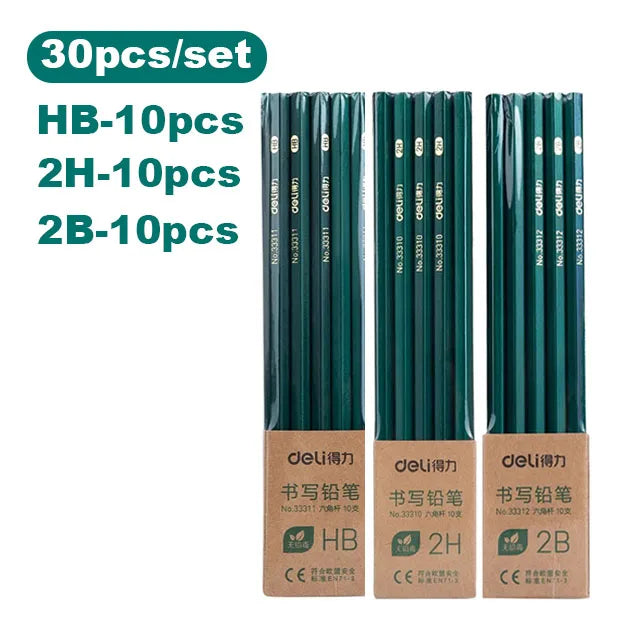 10-teiliges Bleistift-Set HB 2B 2H – bruchsicher - umweltfreundlich fürs Zeichnen