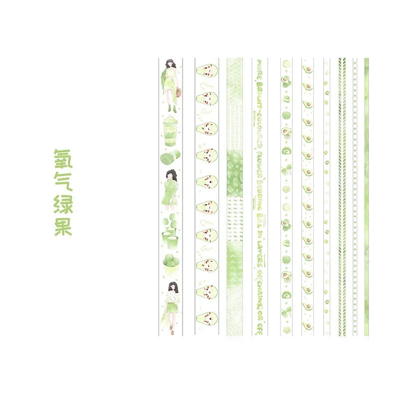 10 Rollen Washi-Papierband in verschiedenen Breiten 2m Länge für DIY Dekoration