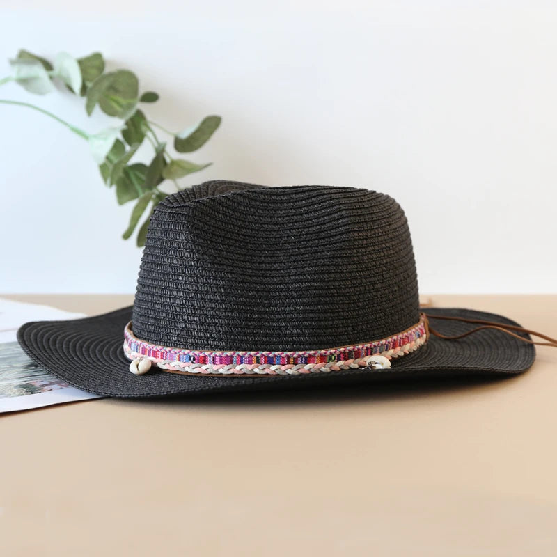 Stylischer Unisex Strohhut mit breiter Krempe – Leicht - UV-Schutz fürs Sommerlicht