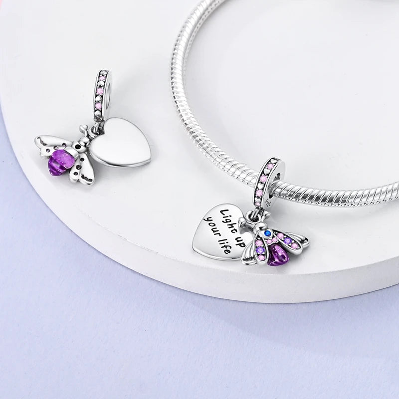 Funkelnder Schmetterlings-Charm aus 925 Sterlingsilber mit Zirkon – Elegant - Leicht