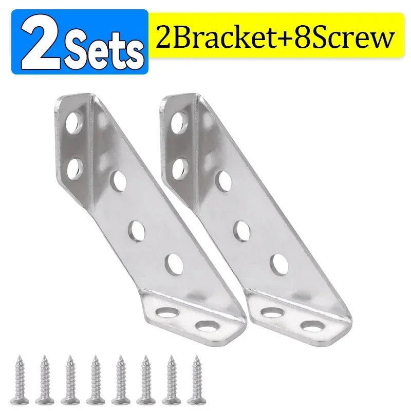 Stabile Möbelverstärkung: 10er Set Edelstahl Eckwinkel mit Schrauben 7 cm