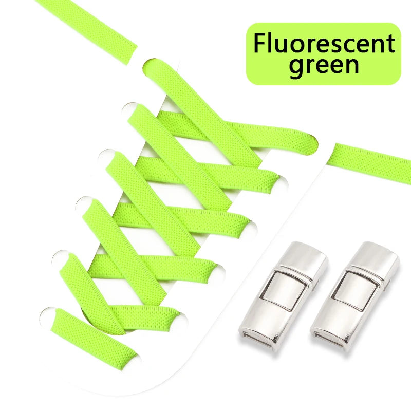 Schnell & bequem: Elastische 8mm Press Lock Sneakerschnürsenkel ohne Binden