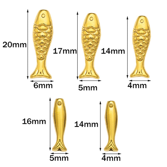 Edelstahl Golden Fish Spacer Perlen 5er Set für Schmuckherstellung
