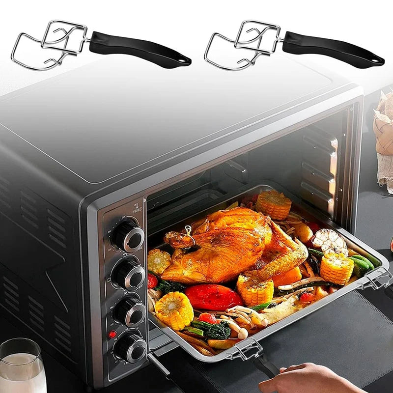 Sicher - ergonomisch: 2er Set Tablett-Extraktor für Air Fryer - Ofen, schwarz