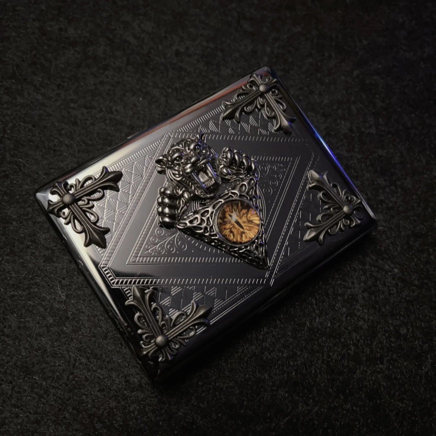 Robustes Metall Zigarettenetui für 20 Zigaretten mit Spiegeltechnik