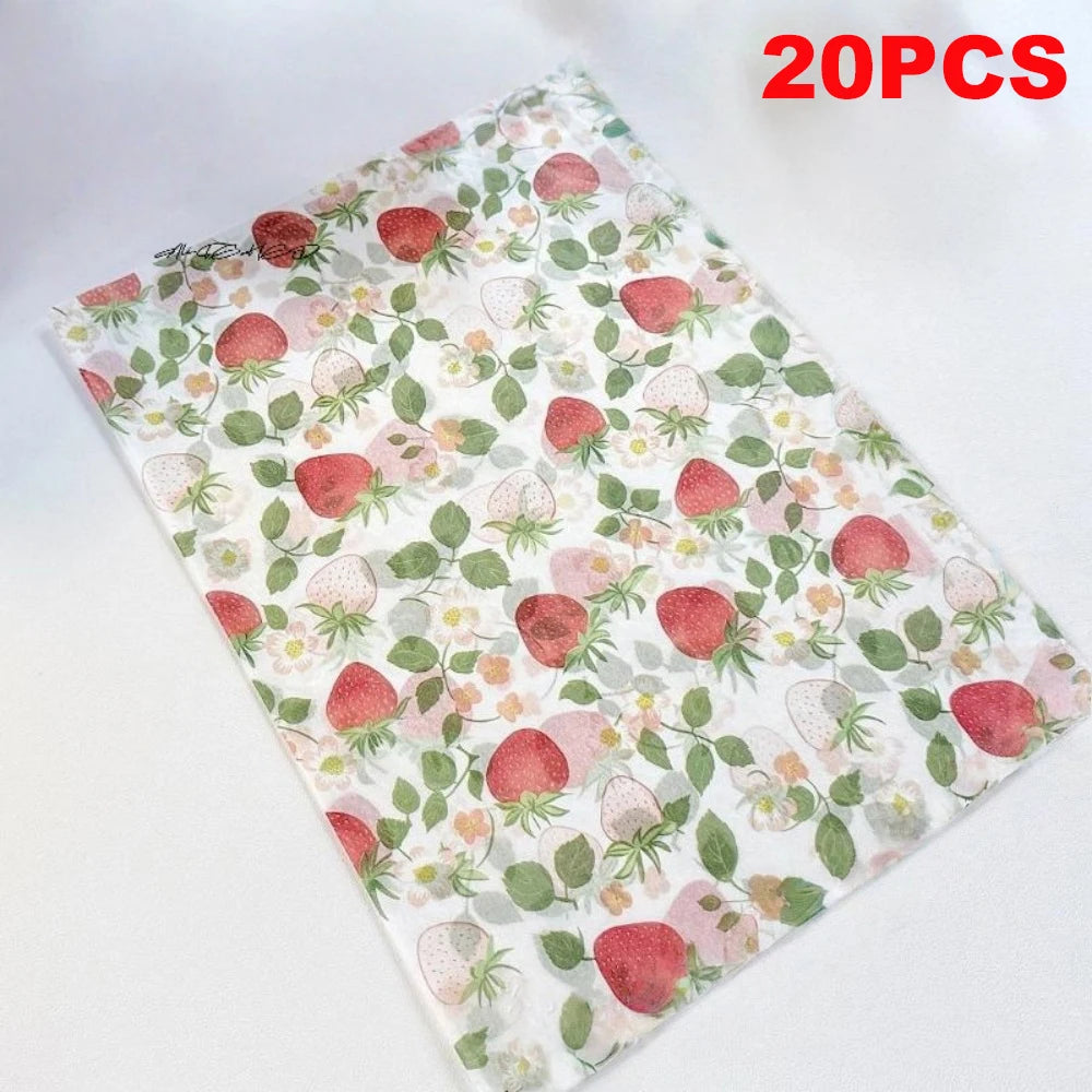 Seidenpapier mit Erdbeermuster für Geschenkverpackung und Dekoration