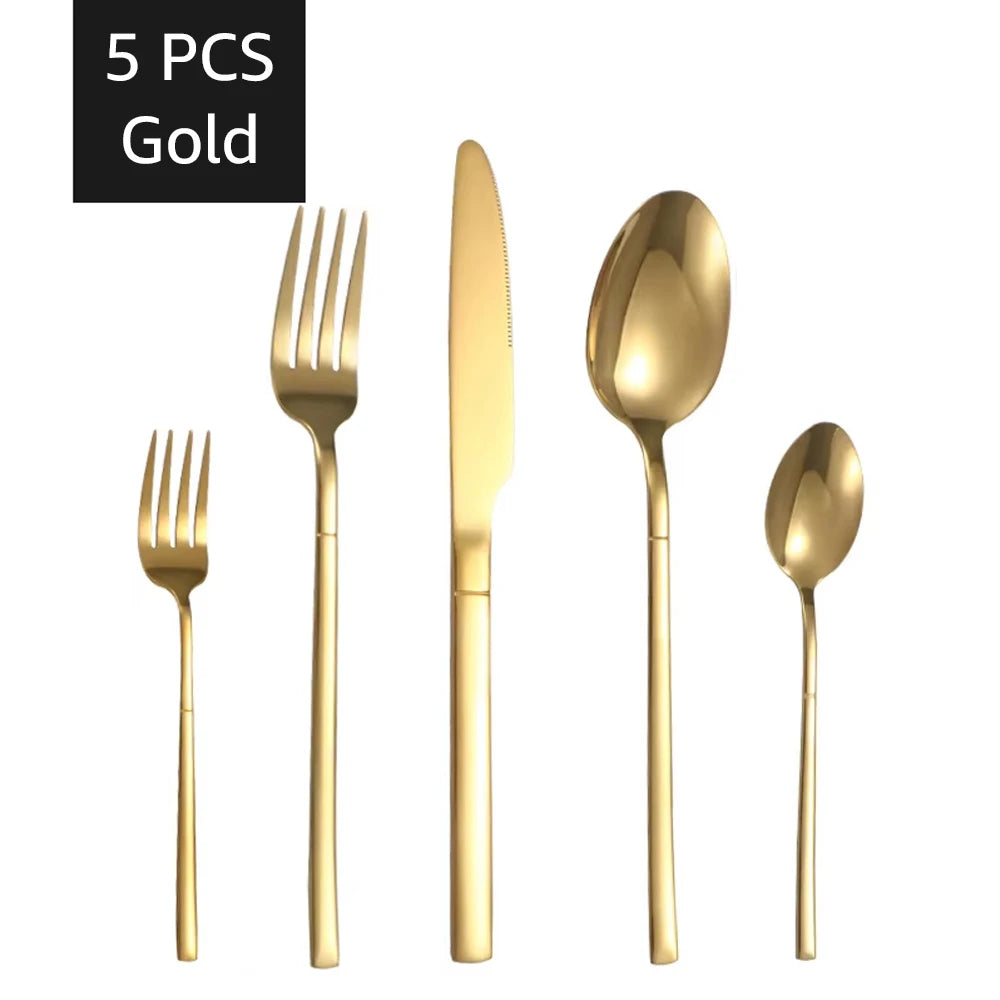 30-teiliges Gold Besteckset aus Edelstahl für 6 Personen – elegant - spülmaschinenfest