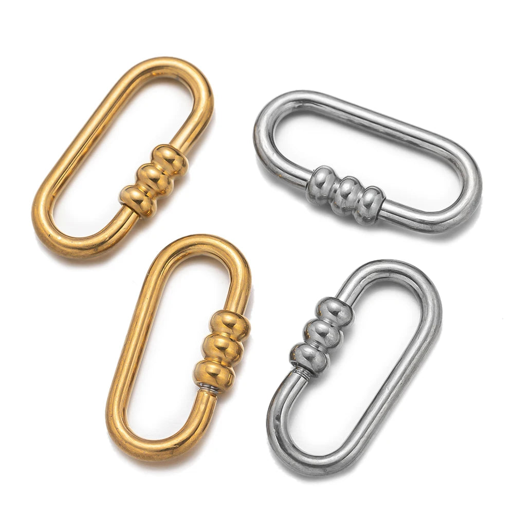 5er Set goldene Schraube Karabiner aus Edelstahl für Schmuck DIY