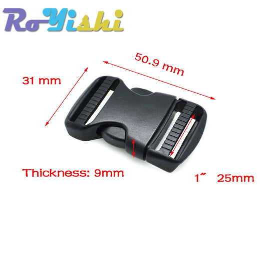 2er Set verstellbare Kunststoff Seiten-Schnallen 20-50mm – robust - vielseitig