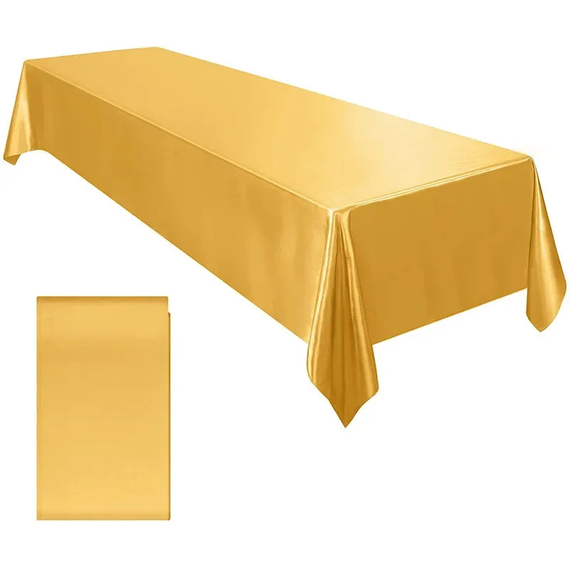Rechteckige Hochzeitssatin Tischdecke Große Glatte Satin Tischdecke Für Feiern