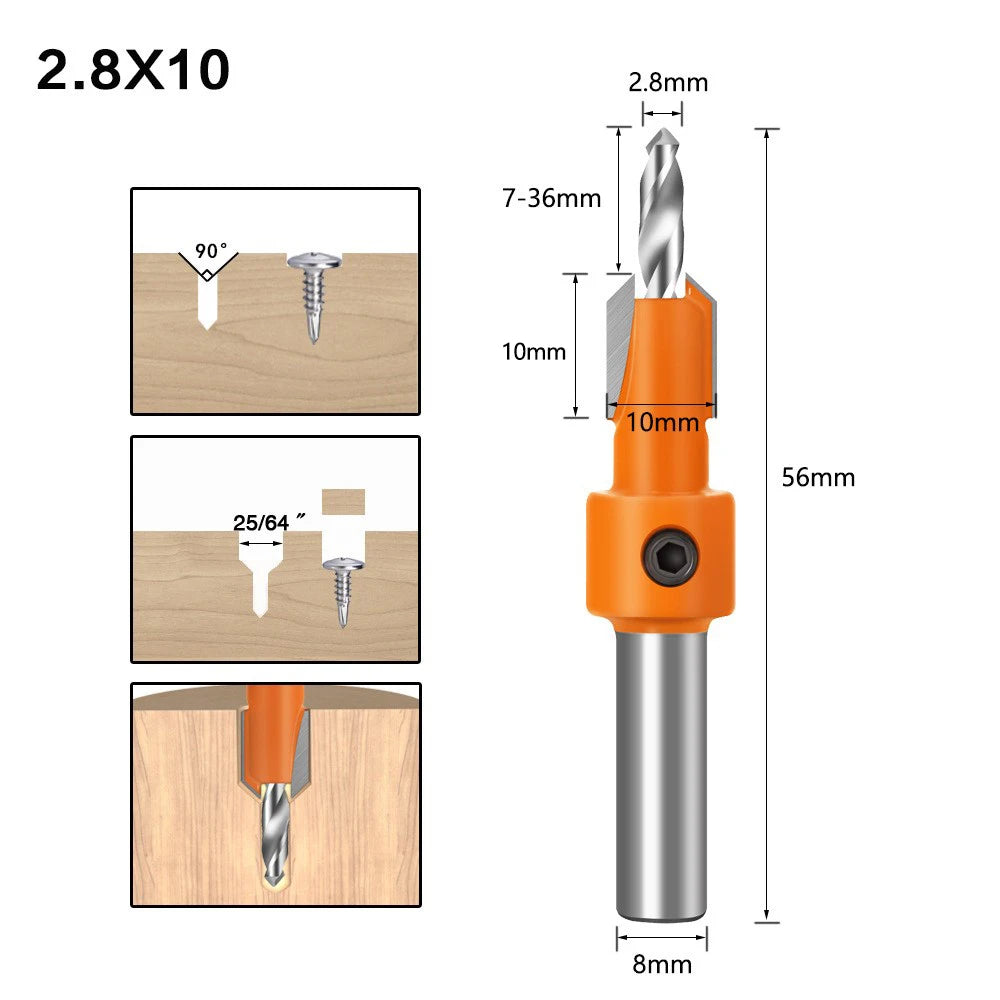 8mm Schaft HSS Senker Router Bit für Holzbearbeitung vielseitig einsetzbar