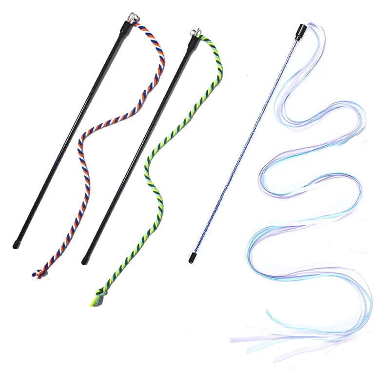 Interaktiver Katzen Teasing-Stab mit Seil – Kauen Verfolgen Spielspaß