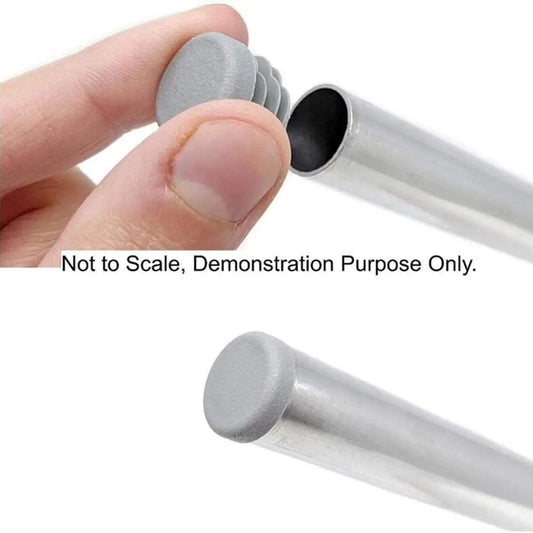 12x Graue Kunststoff Endkappen Möbelbeine Rohrschutz Staubschutz