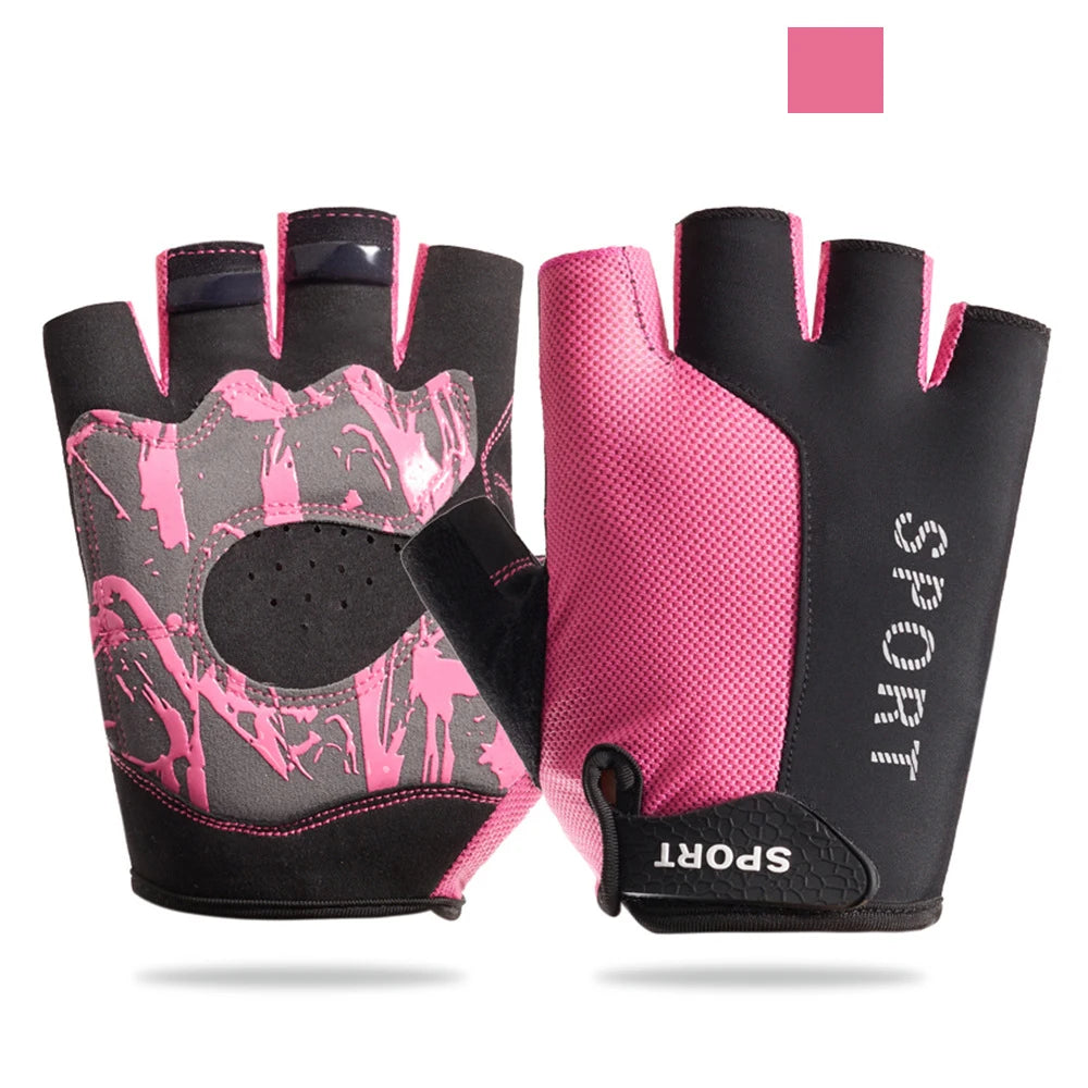 Atmungsaktive Halbfinger Radfahren Handschuhe für Damen und Herren Sport