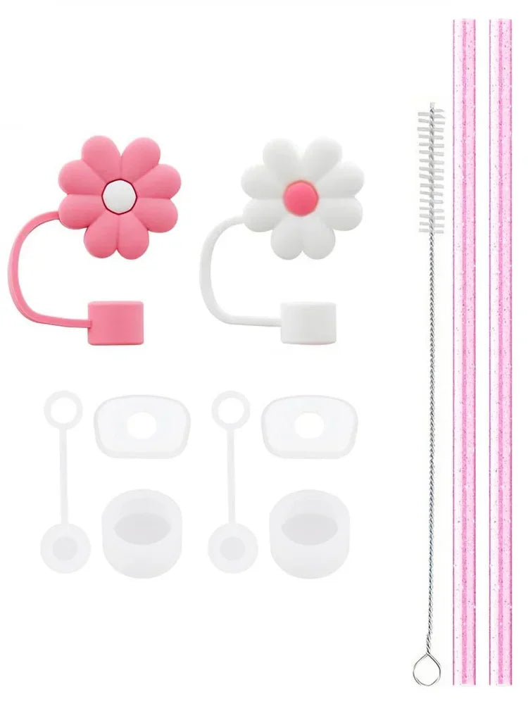 Praktisches 11-teiliges Zubehör-Set mit Silikonstopper - Strohhalm für 30/40oz Becher